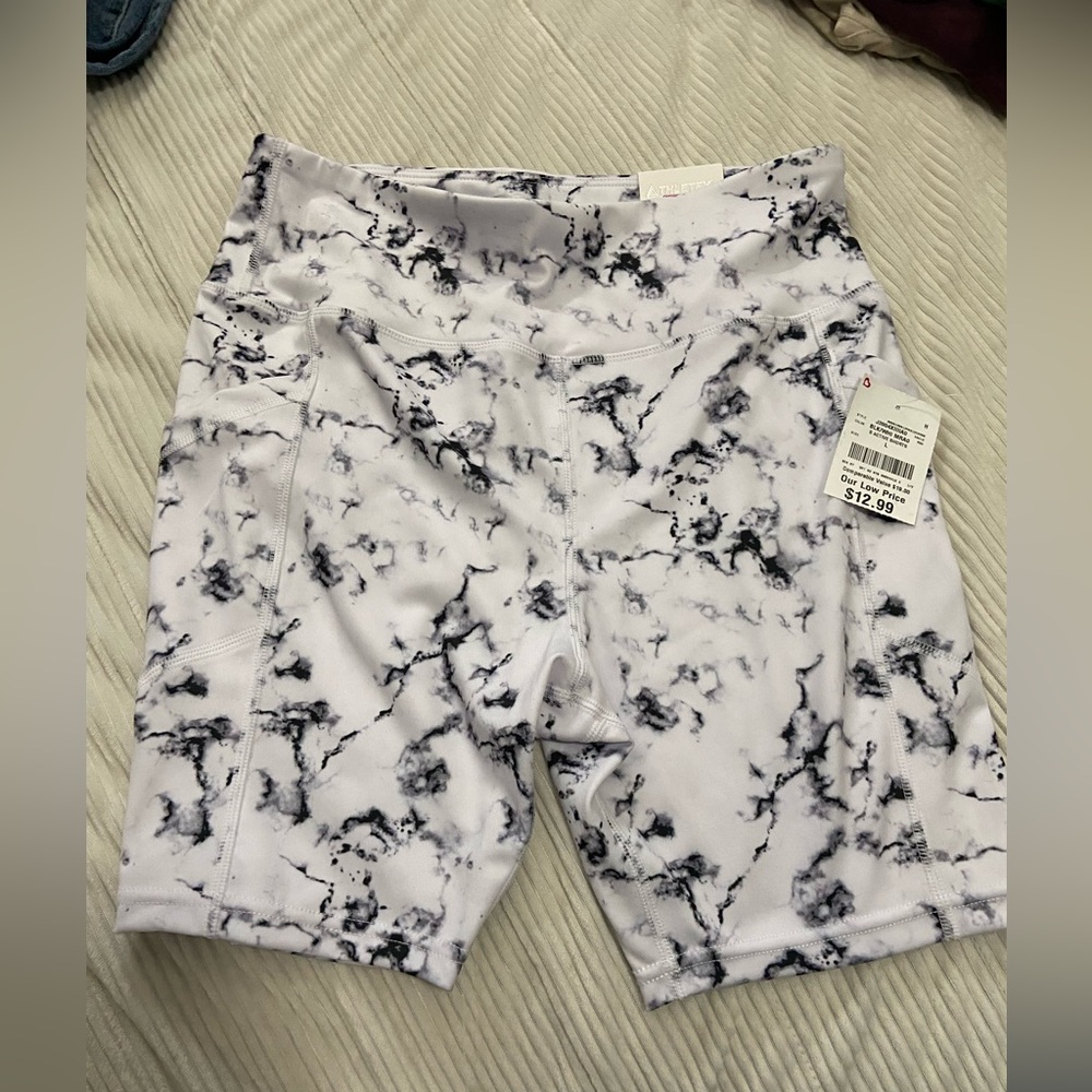 Black and white tie dyed biker shorts 
NWT SIZE LARGE